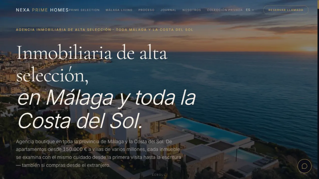 Página de inicio de Nexa Prime Homes